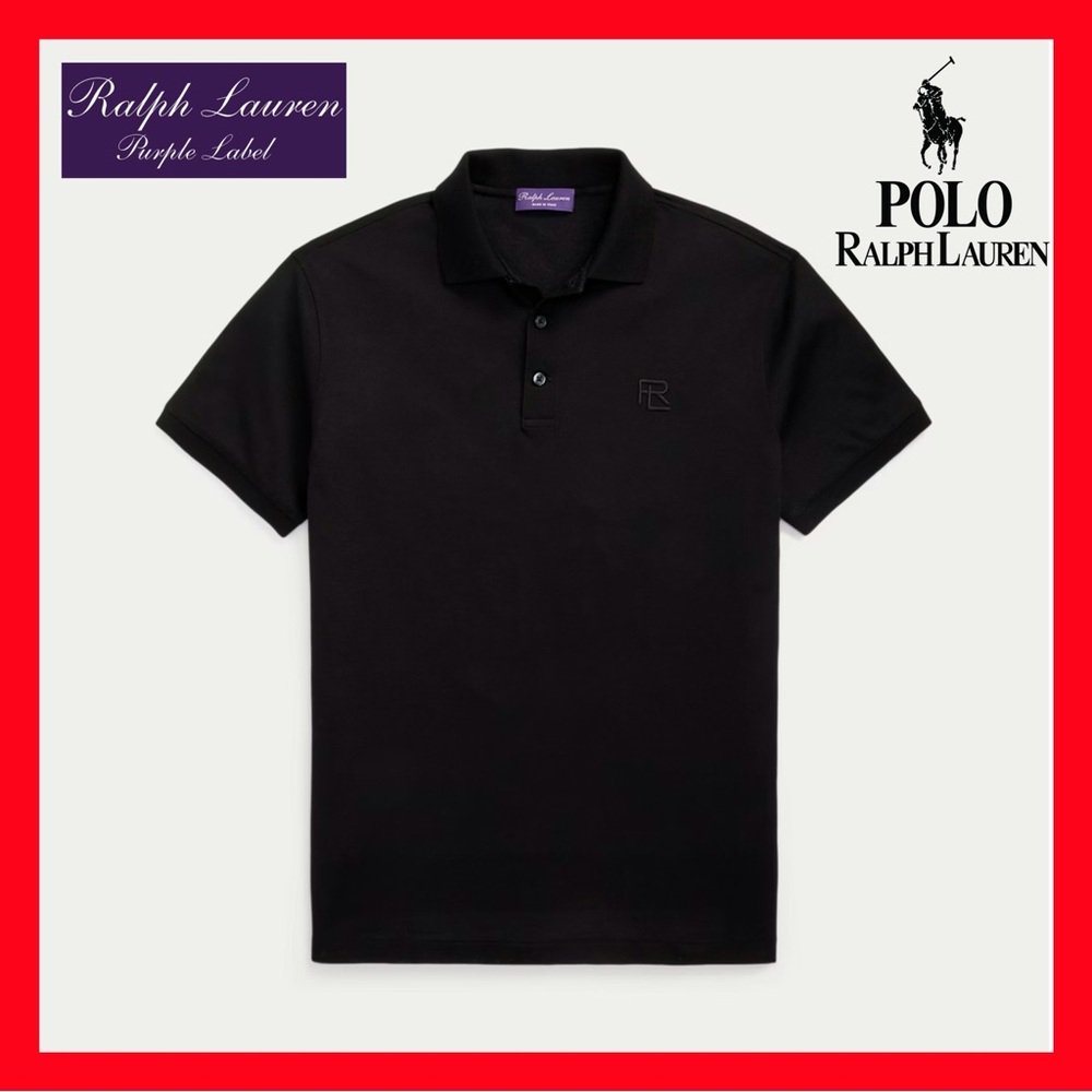 $395 Ralph Lauren Purple Label Custom Slim Fit Piqué Polo Shirt Men's Size Small